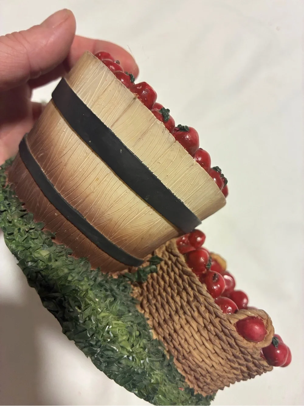 Decorative Red Apple Harvest Figurine - Tea light candle Holder